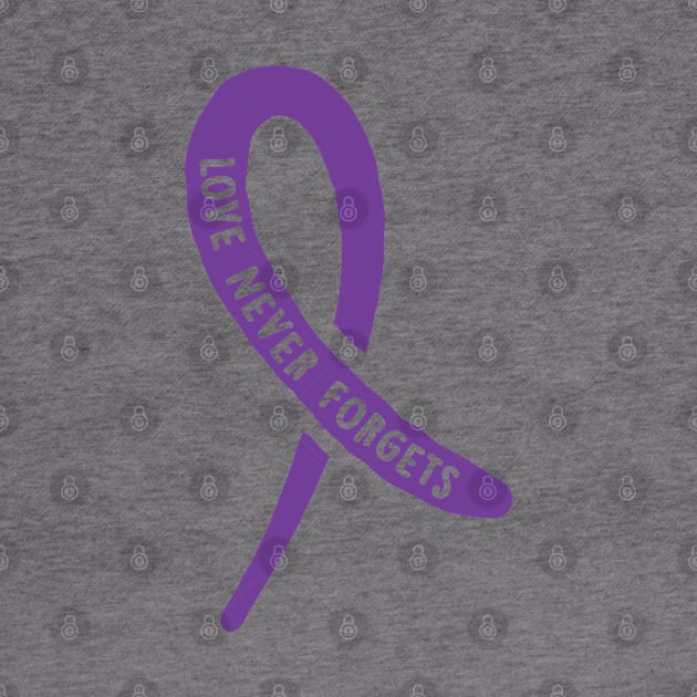 Alzheimers Awareness Ribbon Love Never Forgets End Alz by graphicbombdesigns